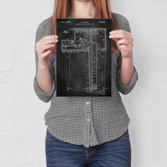 Plakat metalowy Grand Piano Slate Prezent