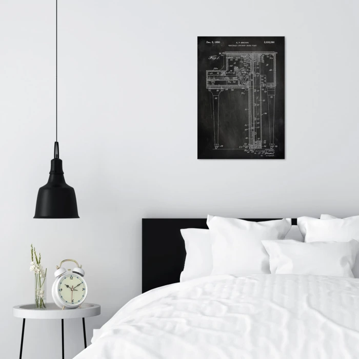 Poster metal Grand Piano Slate gift