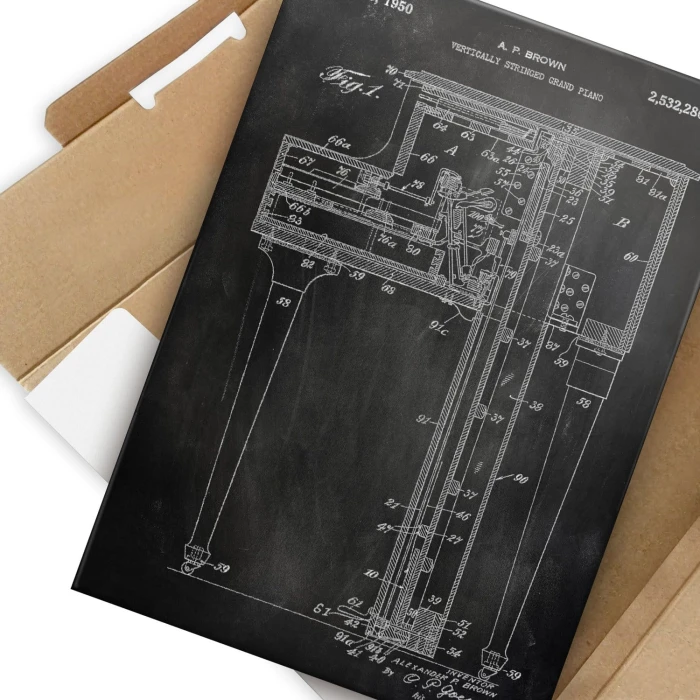 Plakat metalowy Grand Piano Slate Prezent