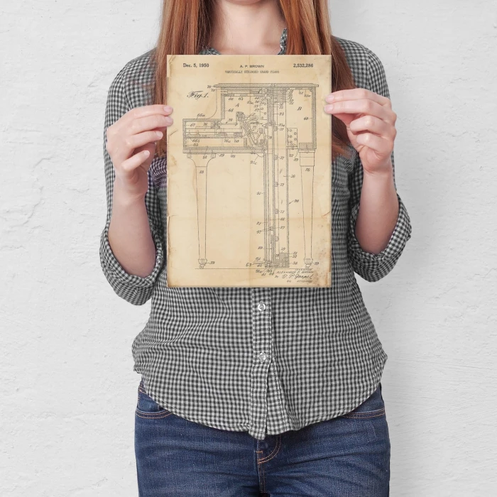 Poster metal Grand Piano Retro gift