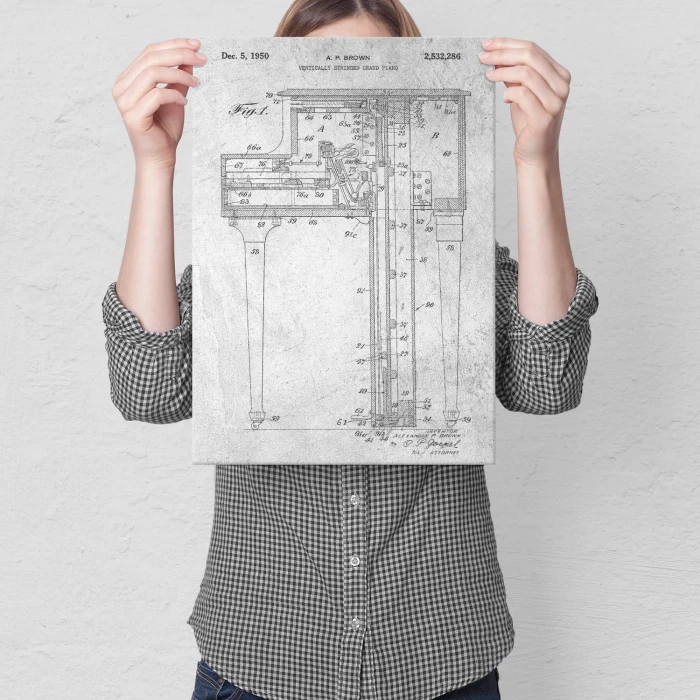 Poster metal Grand Piano Stone gift