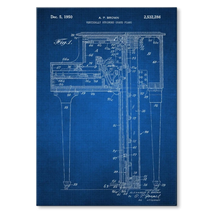 Plakat metalowy Grand Piano Tech Prezent