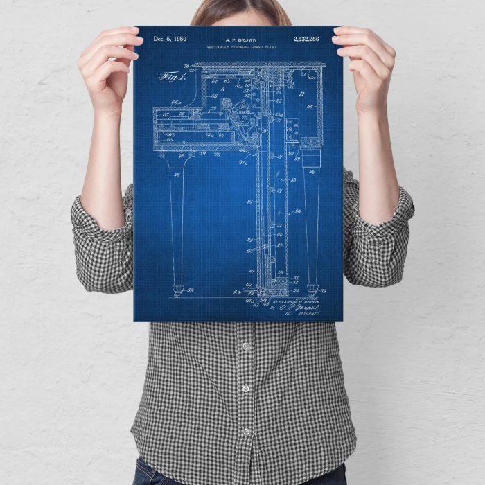 Plakat metalowy Grand Piano Tech Prezent