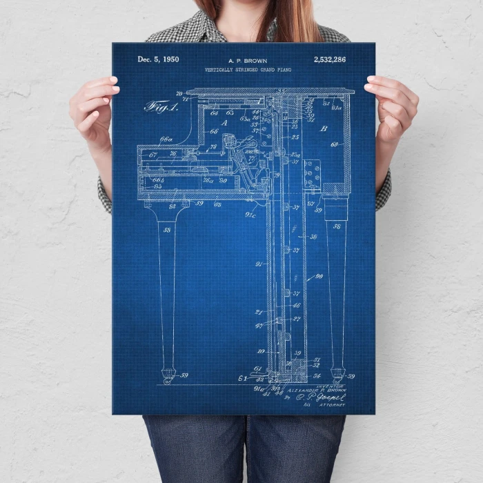 Plakat metalowy Grand Piano Tech Prezent