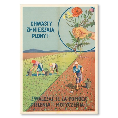 Plakat metalowy Zwalczaj chwasty! Prezent