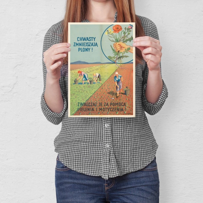 Plakat metalowy Zwalczaj chwasty! Prezent