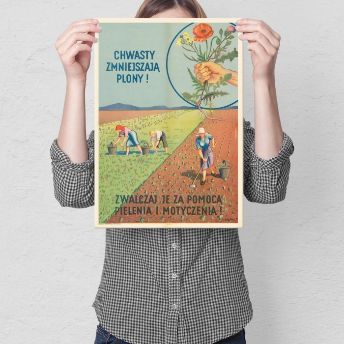 Plakat metalowy Zwalczaj chwasty! Prezent