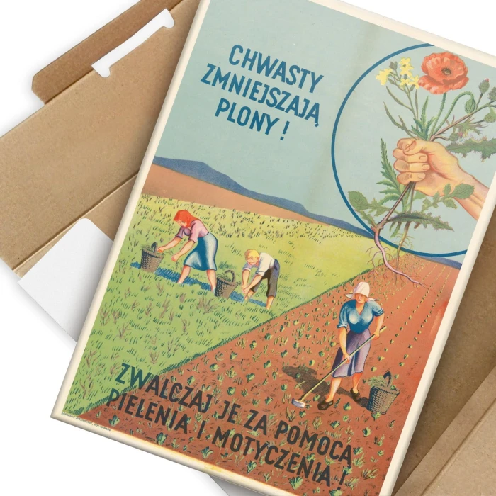 Plakat metalowy Zwalczaj chwasty! Prezent