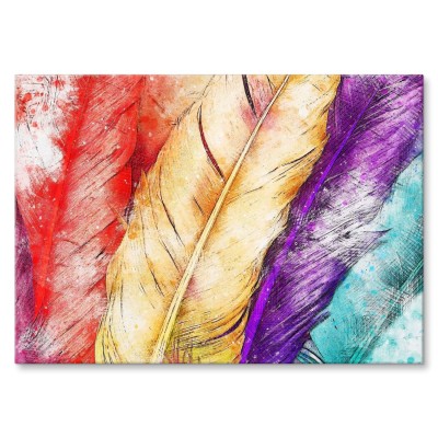Poster metal Colour feathers gift
