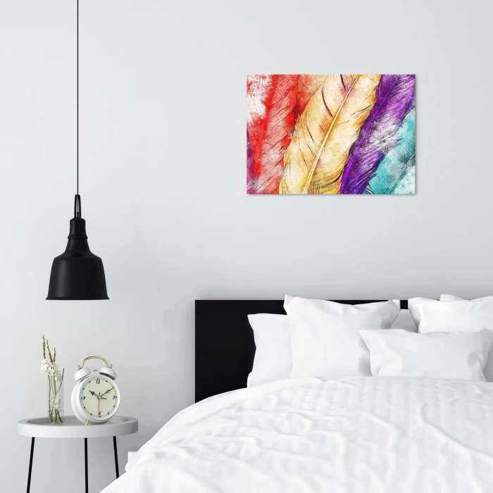 Poster metal Colour feathers gift