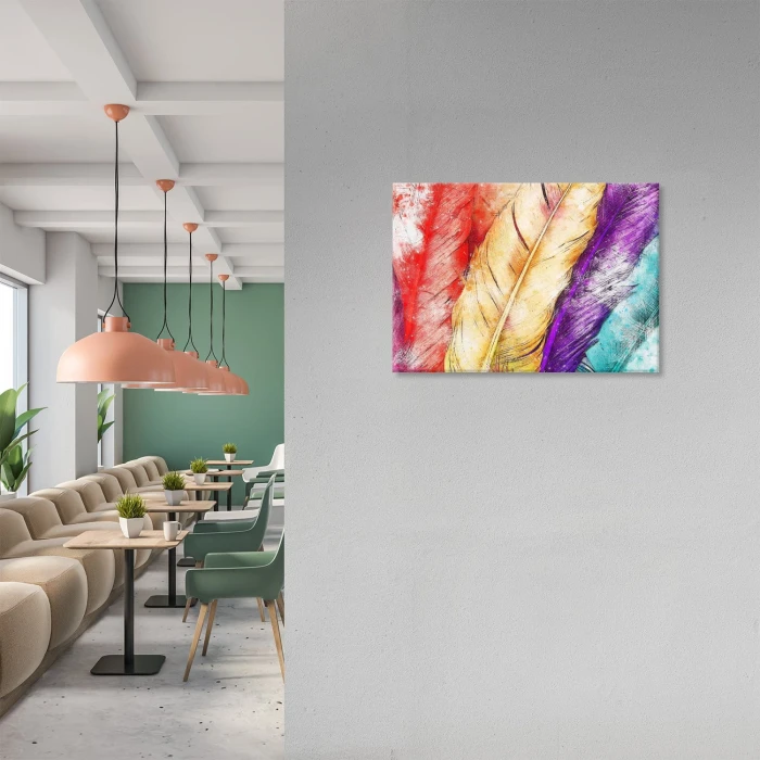 Poster metal Colour feathers gift