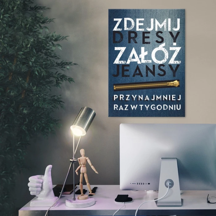 Plakat metalowy Zdejmij dresy Prezent