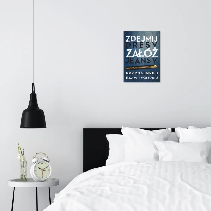 Plakat metalowy Zdejmij dresy Prezent