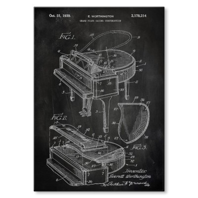 Poster metal Grand piano instrument slate gift