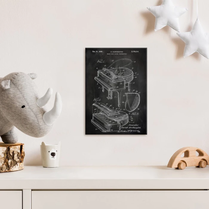 Poster metal Grand piano instrument slate gift