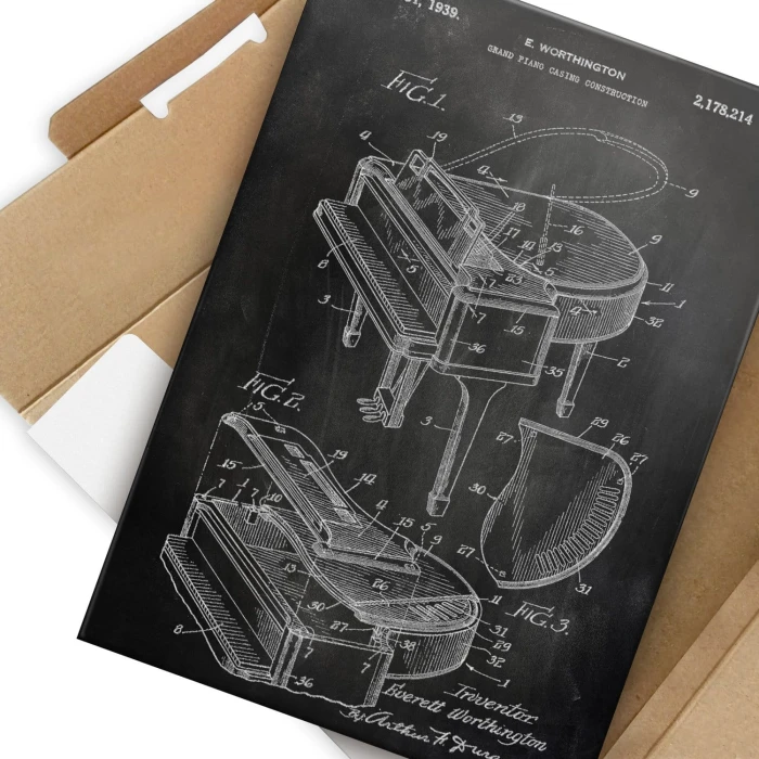 Poster metal Grand piano instrument slate gift