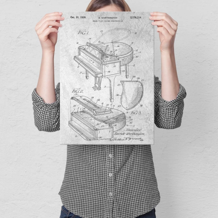 Poster metal Grand piano instrument stone gift