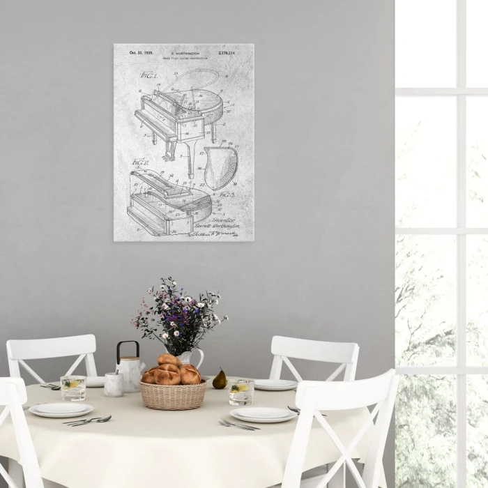 Poster metal Grand piano instrument stone gift
