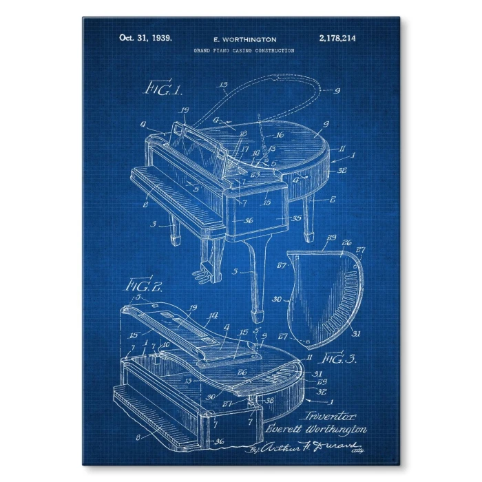 Poster metal Grand piano instrument tech gift