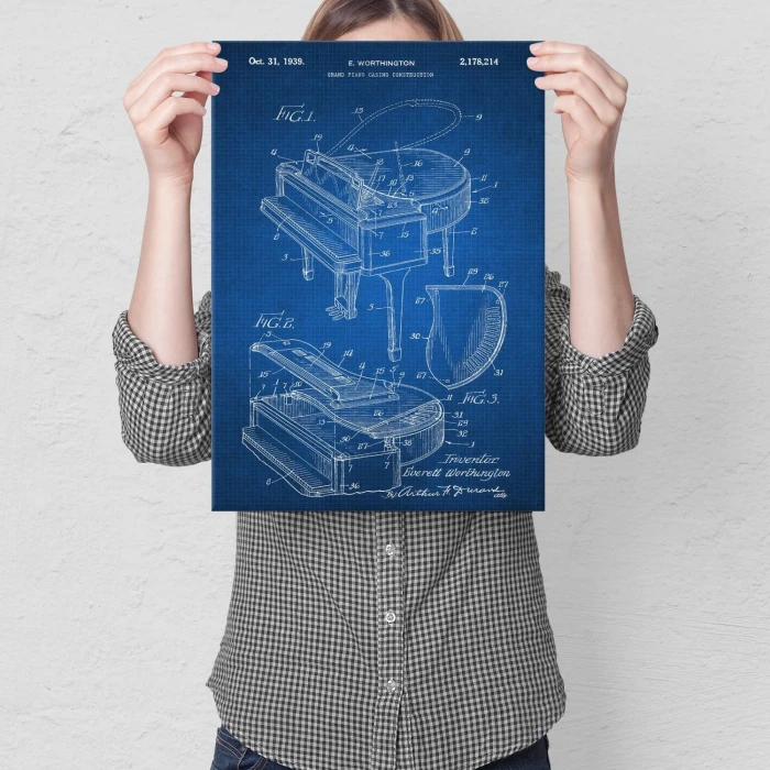Poster metal Grand piano instrument tech gift