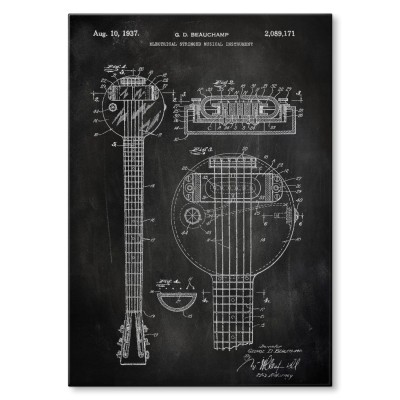 Poster metal Electrical stringed instrument slate gift