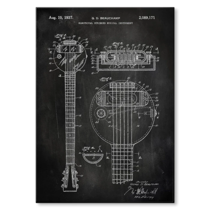 Poster metal Electrical stringed instrument slate gift