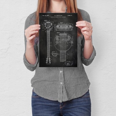 Plakat metalowy Electrical stringed instrument slate Prezent