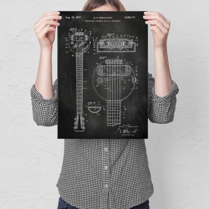 Plakat metalowy Electrical stringed instrument slate Prezent