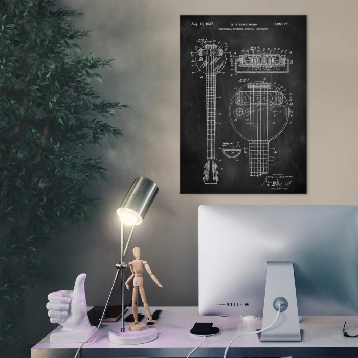 Plakat metalowy Electrical stringed instrument slate Prezent