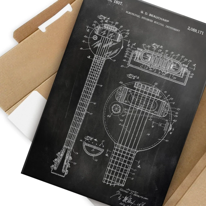 Plakat metalowy Electrical stringed instrument slate Prezent