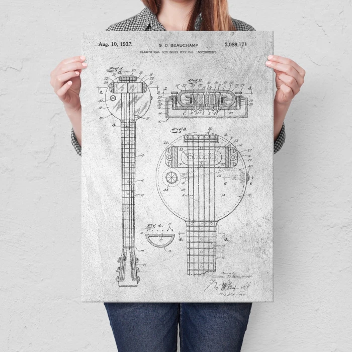 Poster metal Electrical stringed instrument stone gift