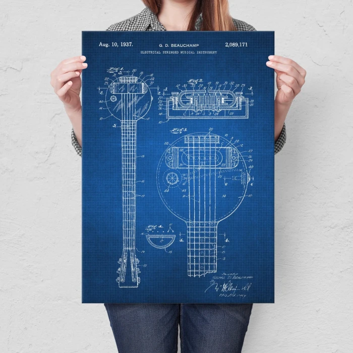 Plakat metalowy Electrical stringed instrument tech Prezent