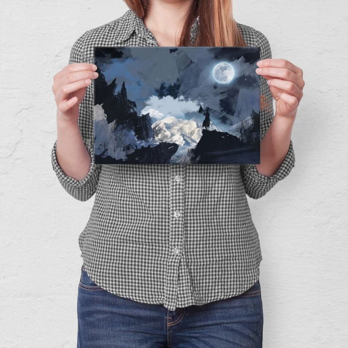 Poster metal Night in mountains gift