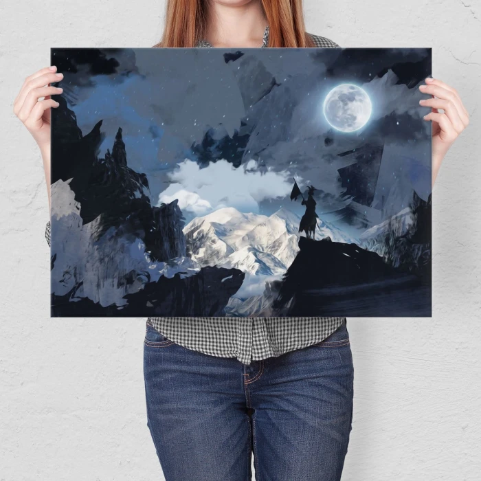 Poster metal Night in mountains gift