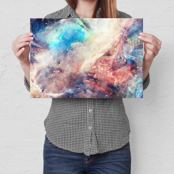 Plakat metalowy Colourful space Prezent