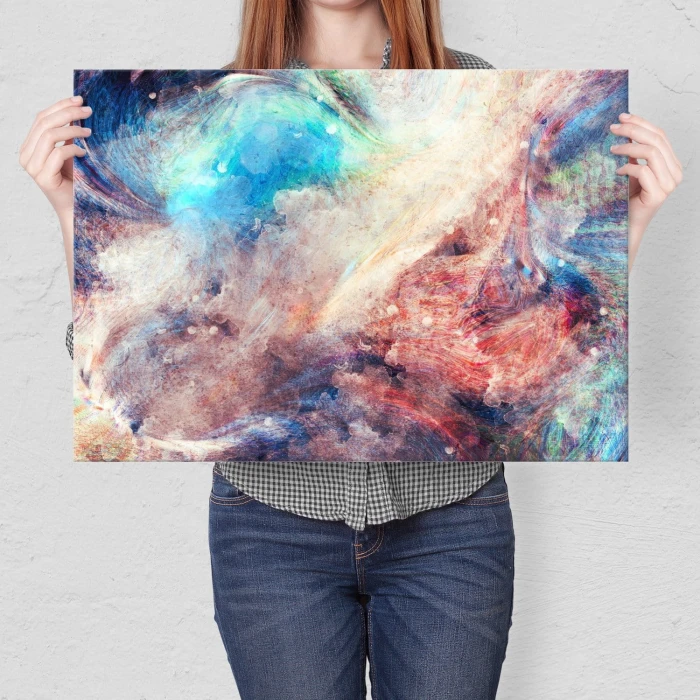 Plakat metalowy Colourful space Prezent