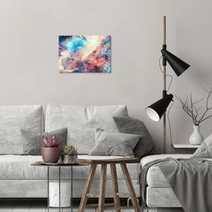 Plakat metalowy Colourful space Prezent