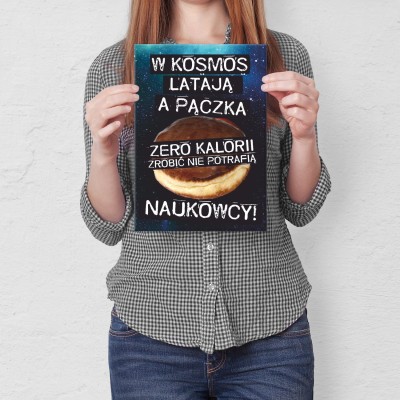 Plakat metalowy W kosmos latają Prezent