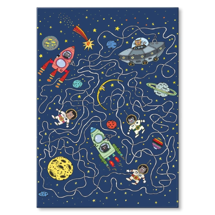 Plakat metalowy Cartoon galaxy Prezent