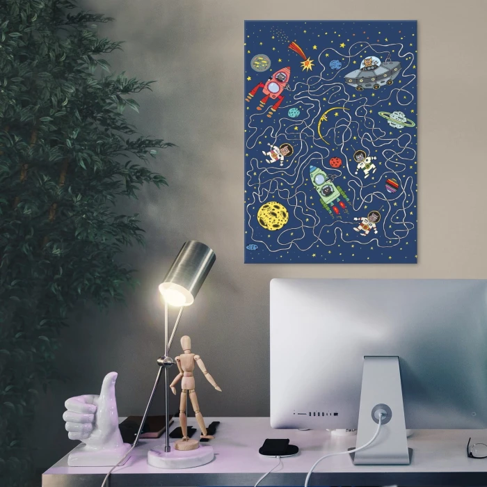 Plakat metalowy Cartoon galaxy Prezent