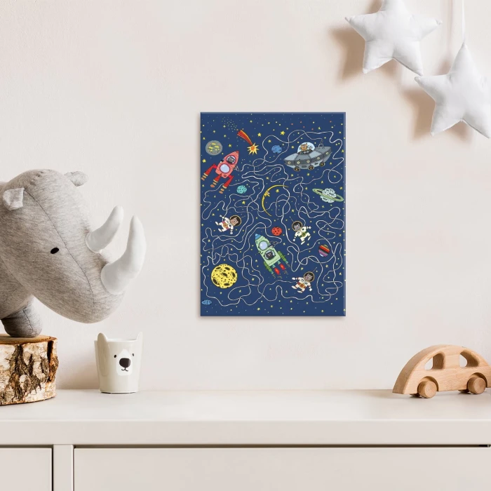 Plakat metalowy Cartoon galaxy Prezent