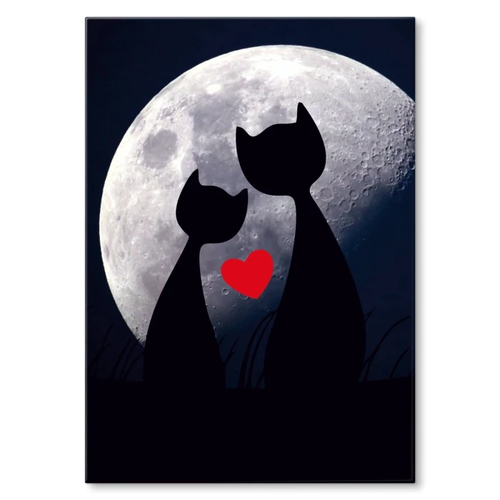 Plakat metalowy Cats in love Prezent
