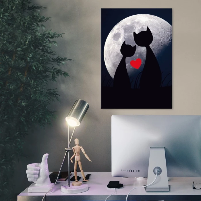 Plakat metalowy Cats in love Prezent