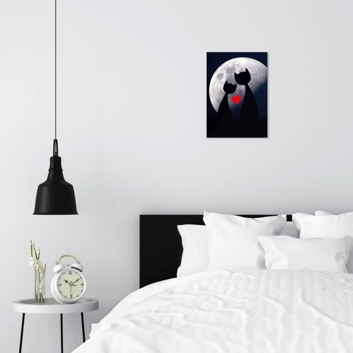 Plakat metalowy Cats in love Prezent