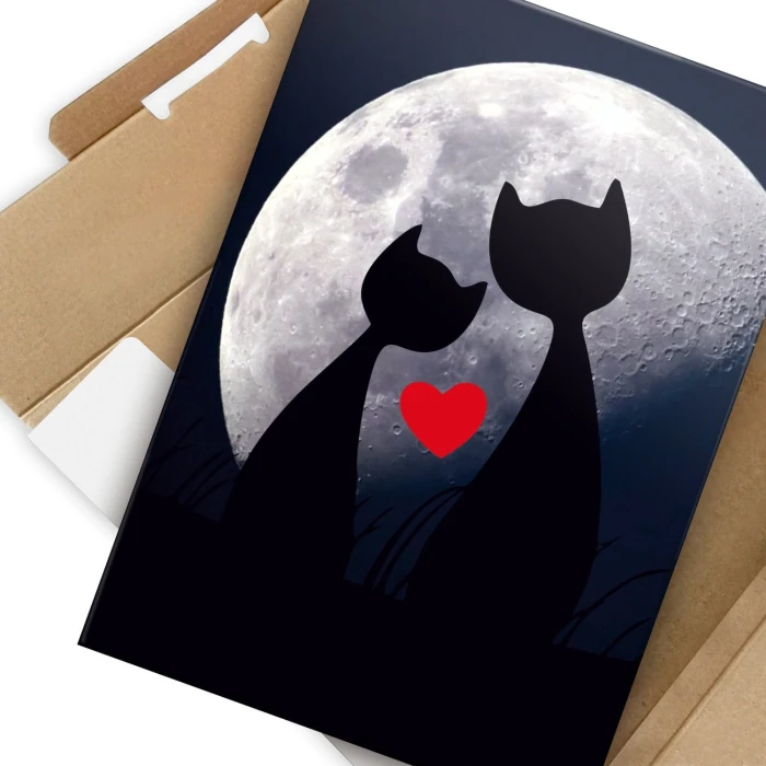 Plakat metalowy Cats in love Prezent