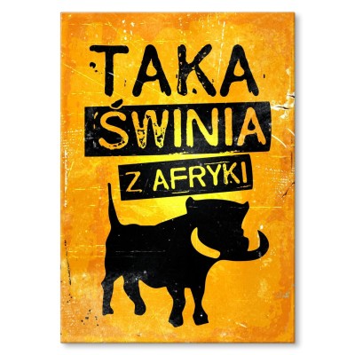 Plakat metalowy taka świnia z Afryki Prezent