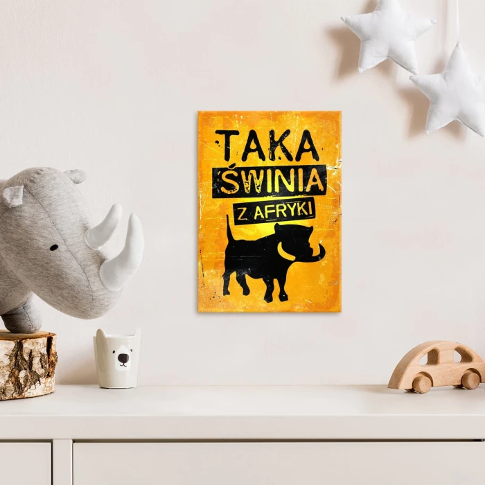 Poster metal taka świnia z Afryki gift