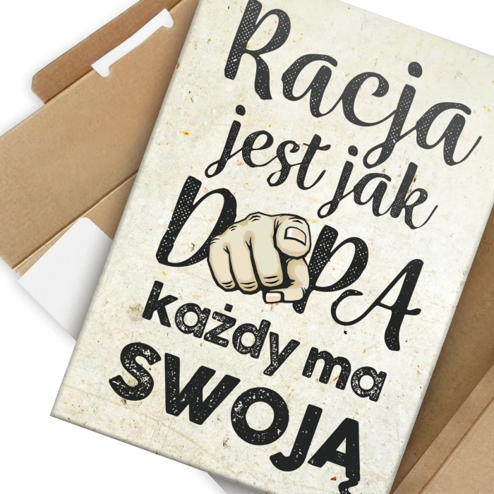 Plakat metalowy Racja jest jak... Prezent