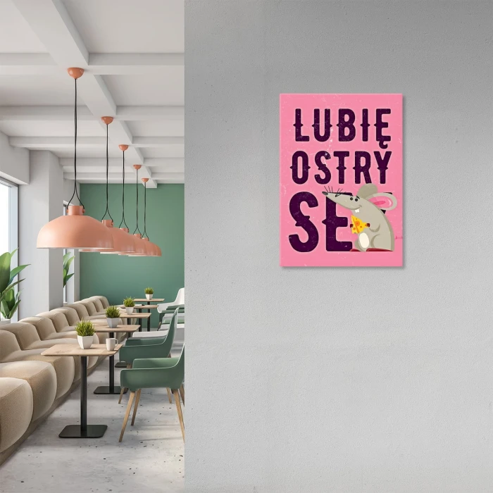 Plakat metalowy Lubię ostry ser Prezent