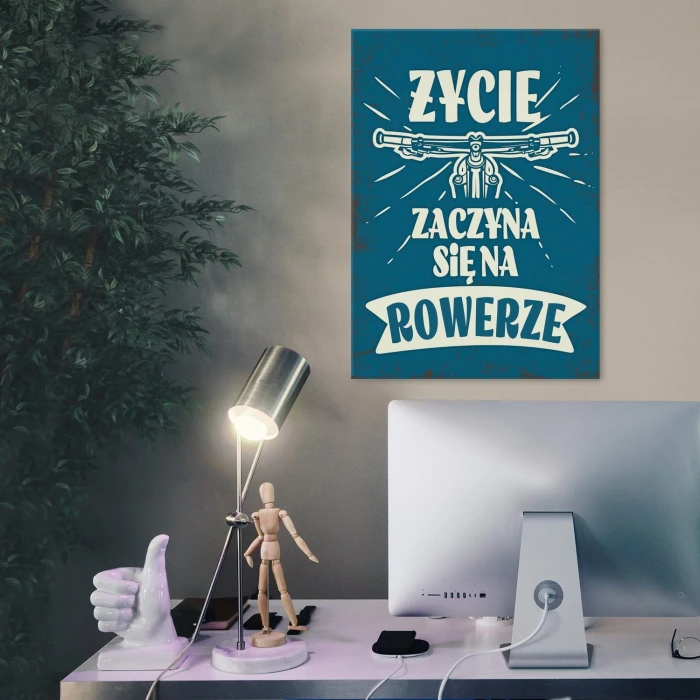 Plakat metalowy Życie na rowerze Prezent